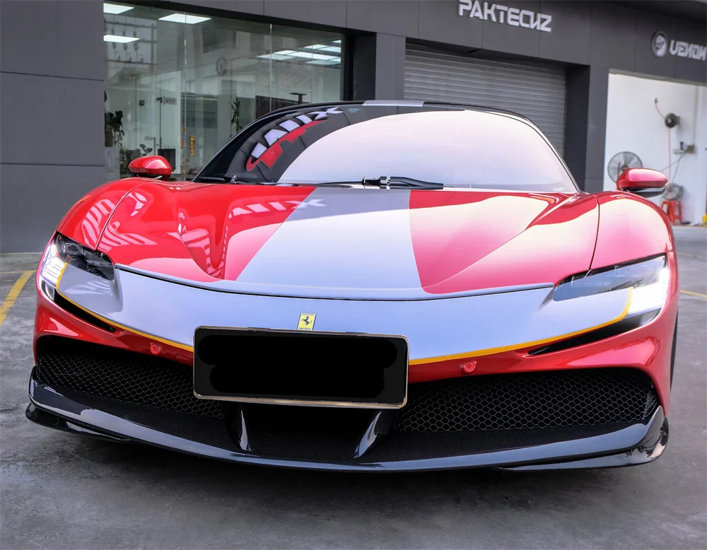 OEM Стиль углеродное волокно передняя губа угол лезвия кузов комплект для Ferrari SF90