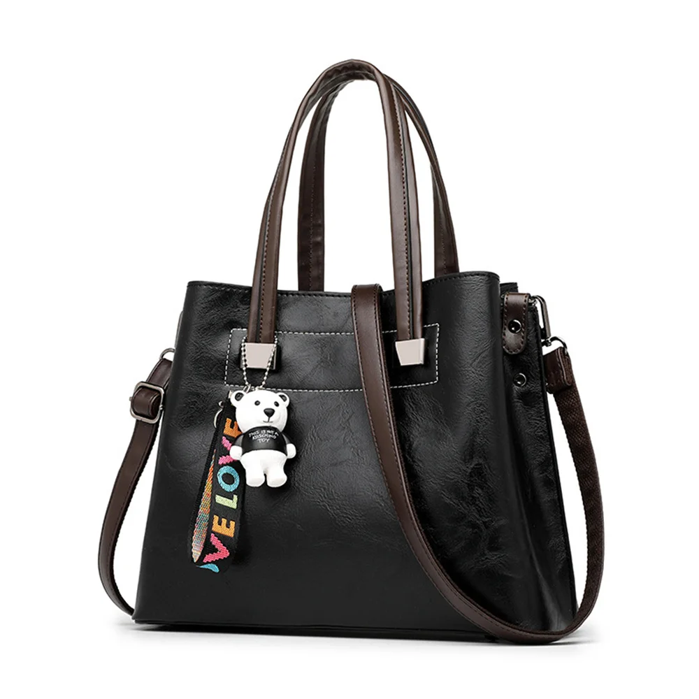 

Fashion Women Handbags PU Leather Totes Bag Top-handle Crossbody Bag cute Bear Shoulder Bag Simple Ladies Style Hand Bags