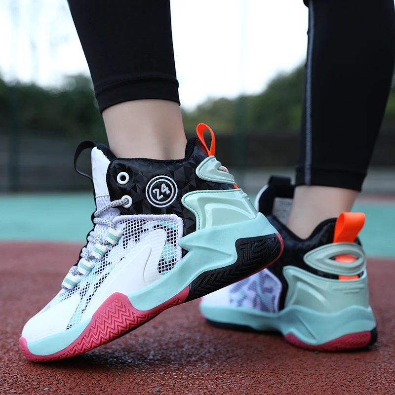 Boys Basketball Shoes Kids' Sneakers Fashion High Cut Sport Shoes Lace Up Sports for Boy 34 35 36 Plus Size Youth Boys Sneakers