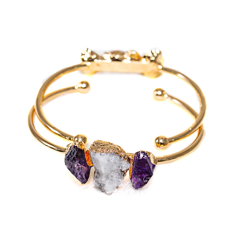 Браслет-манжета Misncol из аметиста