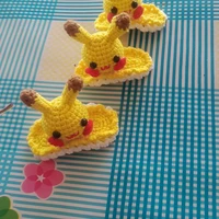pokemon pikachu handmade knitted cute cartoon wool barrettes 2 pack