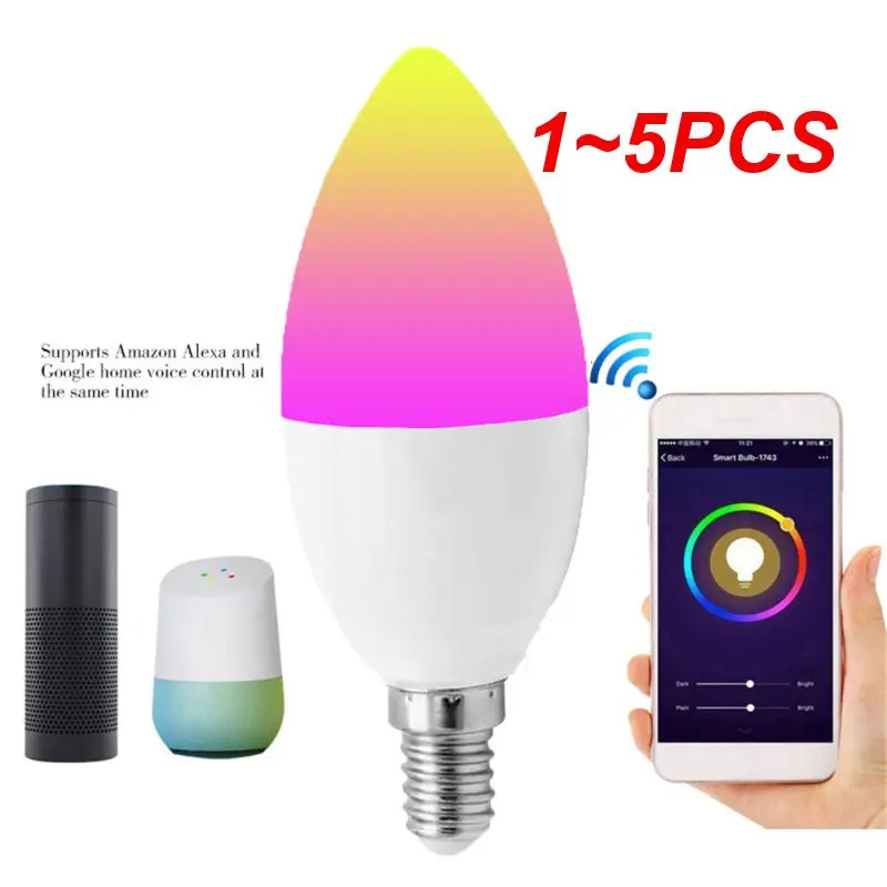 

1~5PCS CORUI Tuya Zigbee E14 E12 Smart Candle Bulb RGBCW 5W LED Lamp Smartthings Remote Control Compatible With Alexa Google