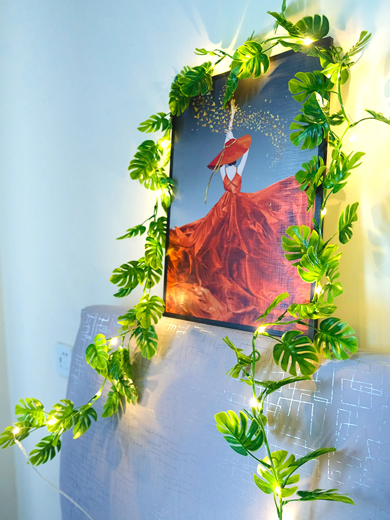 

1PC Turtle Leaves String Light Imatated Green Planet Lighting Decoration Home Decor