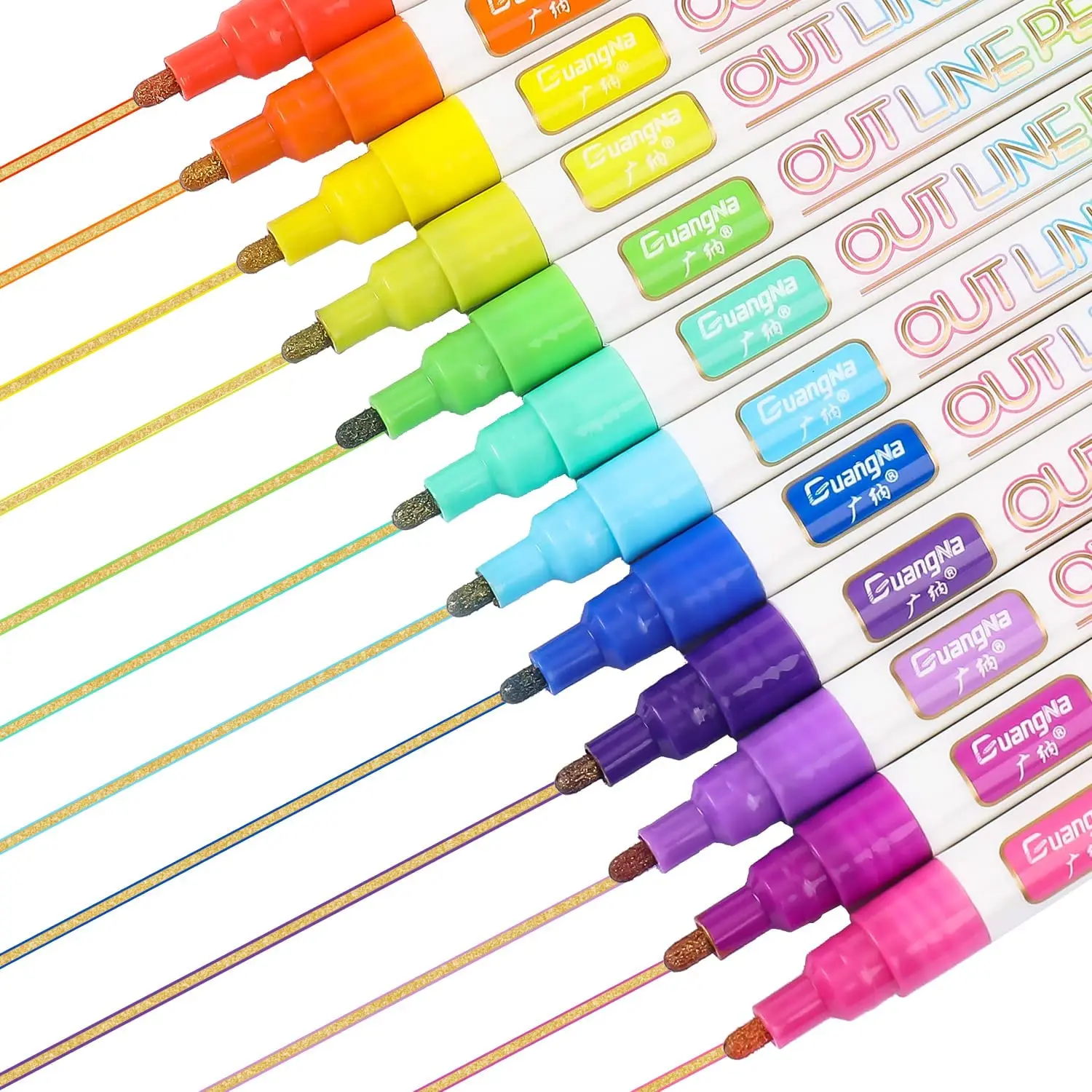 

Контурные металлические маркеры, 12 цветов, золотые двухстрочные краски, маркеры для украшения пасхальных яиц, изготовления открыток, покра...