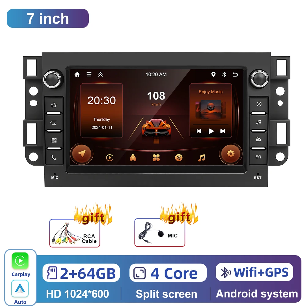 

Podofo 7 "2 + 64G автомобильный радиоприемник мультимедийный видеоплеер для Chevrolet Captiva/Holden/Daewoo/Pontiac Carplay авторадио Bluetooth FM