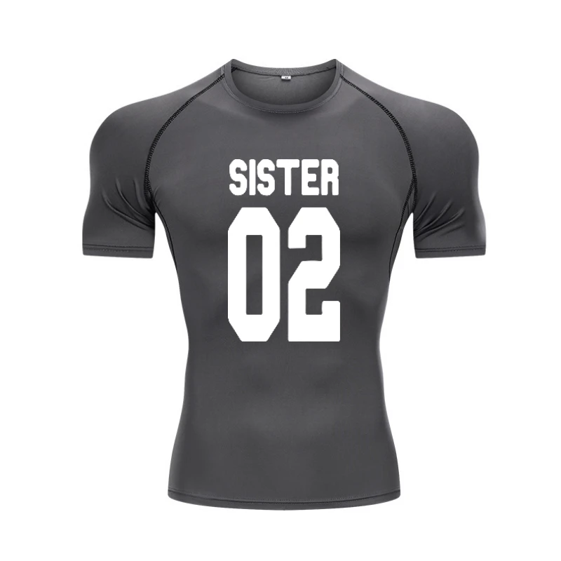 

Забавная футболка sister 02 из 100% хлопка с надписью, женские короткие топы, летняя футболка с круглым вырезом, топы, Высококачественная футболка для женщин, Топ