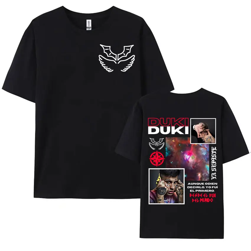 Rapper Duki Music Album Graphic T Shirt Vintage Hip Hop Oversized Shirts Men's Women Casual Cotton T-shirt Harajuku Streetwear