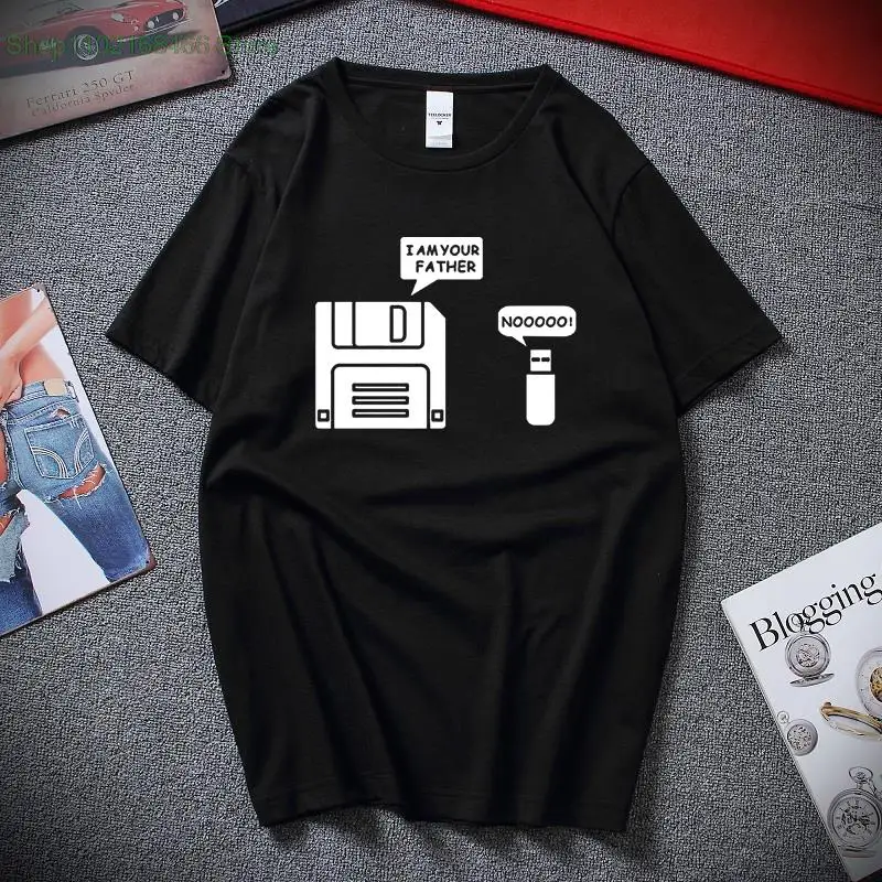 

New USB Floppy Disk I am Your Father T Shirt Men Cotton Short Sleeve Humor Disk T-shirt Casual Camisetas Hombre Mans