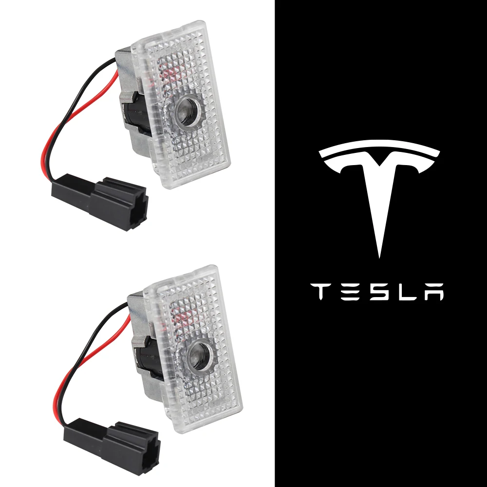 

2 шт. автомобильный оригинальный HD дверной логотип, лампа приветствия, проектор, свет для Tesla Roadster Model 3 Model Y Model S Model X Semi Cybertruck