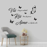 vis ris aime wall sticker french quote wall decal art vinyl butterflies decoration living room bedroom murals poster