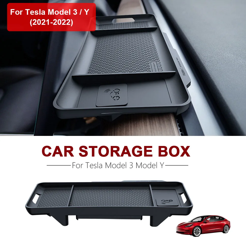 

Car Organizer For Tesla Model 3 Y Screen Rear Storage Box Magnetic Invisible Decorate Tray Tissue Box Car Accessories Interior