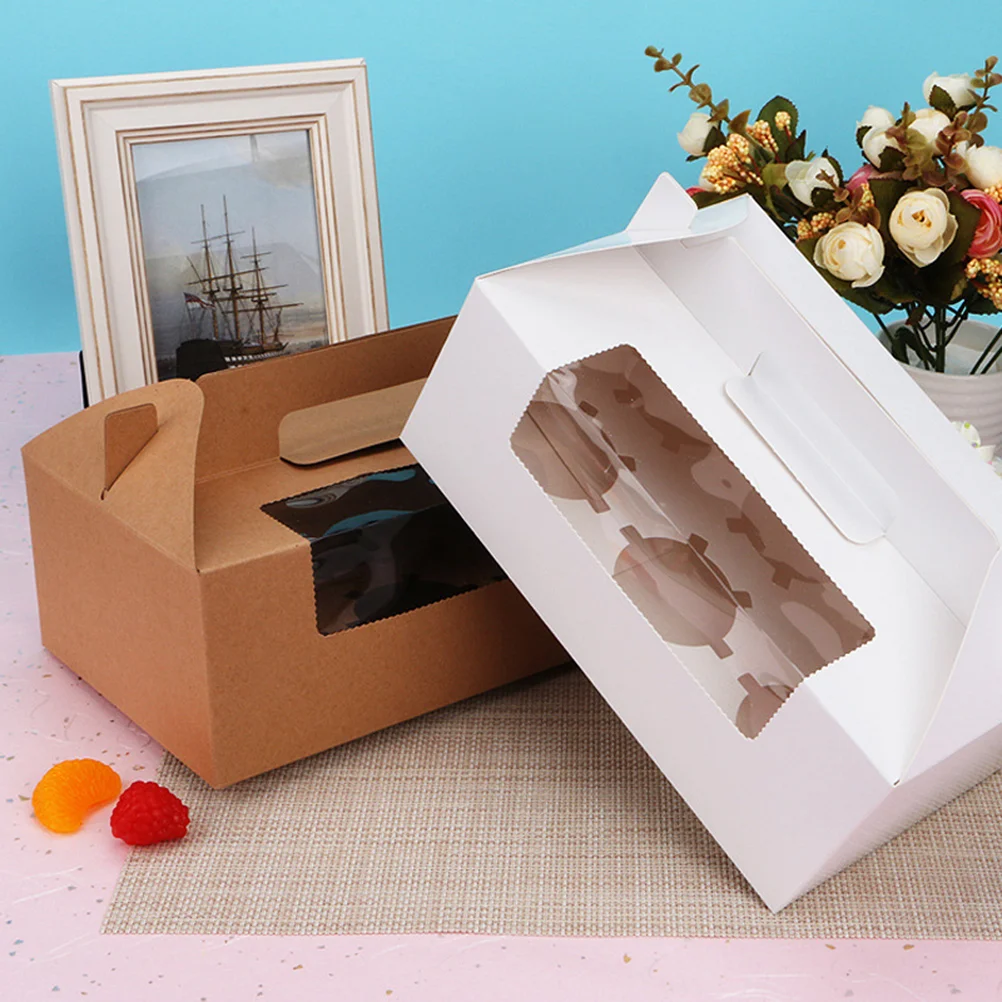 8 шт. белые картонные коробки для тортов индивидуальные держатели упаковки