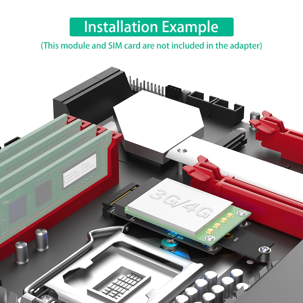 Мини-адаптер PCI-E к M.2 для NGFF Key M со слотом SIM-карты USB-сигнал модуля Wi-Fi/WWAN/LTE