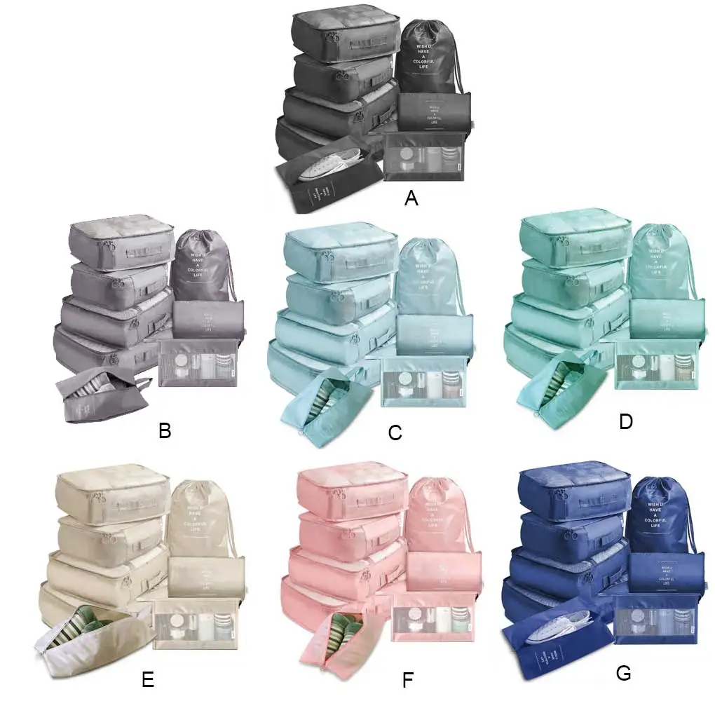 

8 шт./компл. вместительная сумка для хранения, органайзер для одежды и нижнего белья, уличная дорожная сумка для туалетных принадлежностей т...