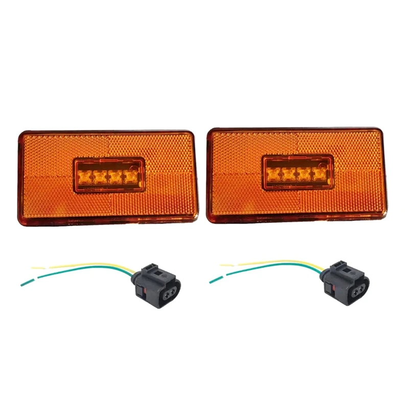 2Pcs 4LED Side Marker Light 2052119 For Scania 5 6 Series P R Cabs G T S Truck With 2Pin Connector Indicator Lamp