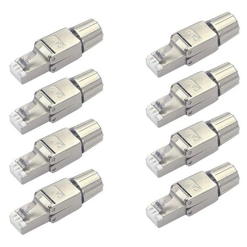 

8 шт., многоразовые экранированные Разъемы RJ45 Cat7
