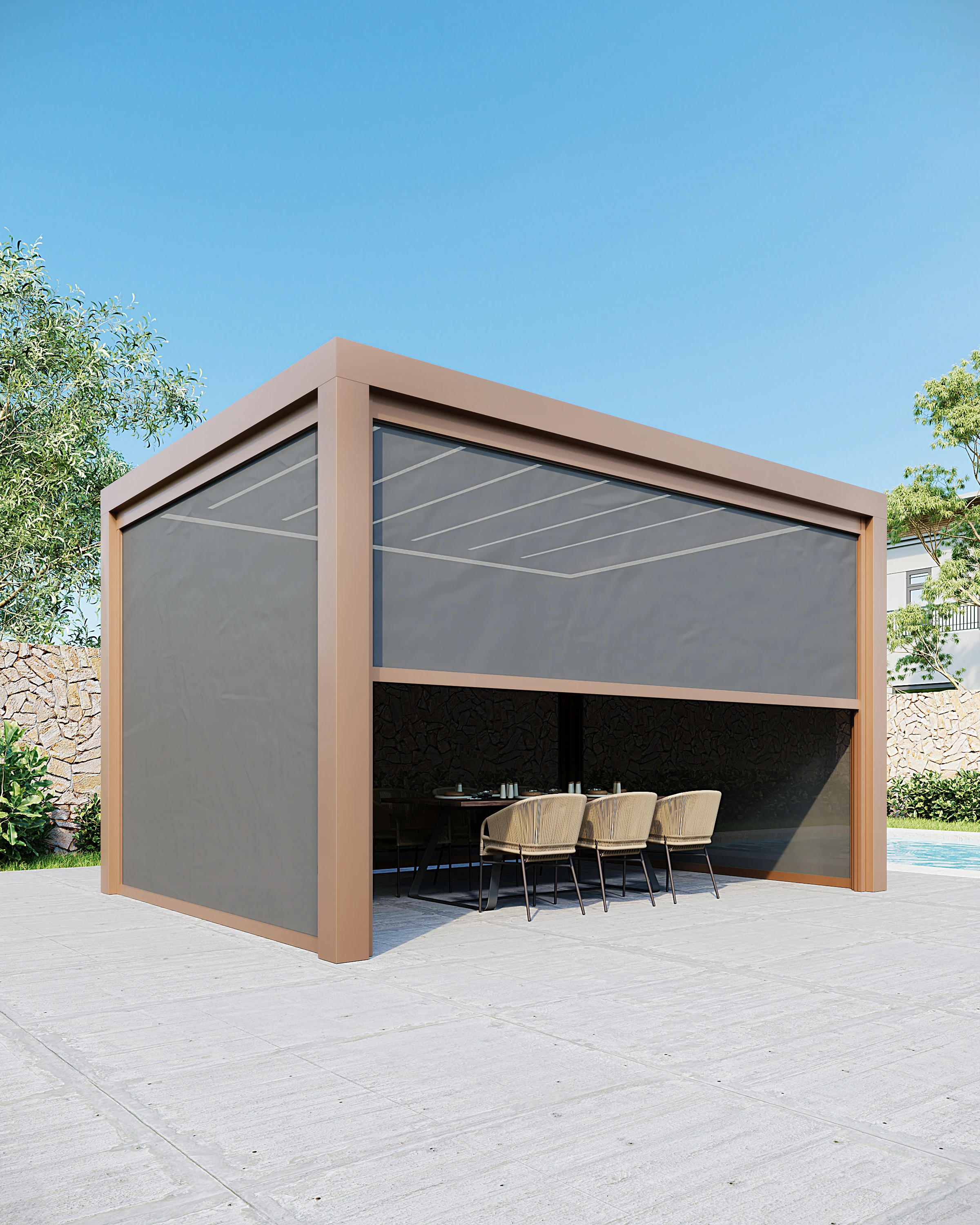 Наружная Роскошная беседка AlunoTec железная крыша водонепроницаемая наружная для