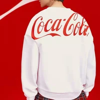 cocacola co branded plush thickened cotton mens and womens sweater remote leisure loose long sleeved top men fashion