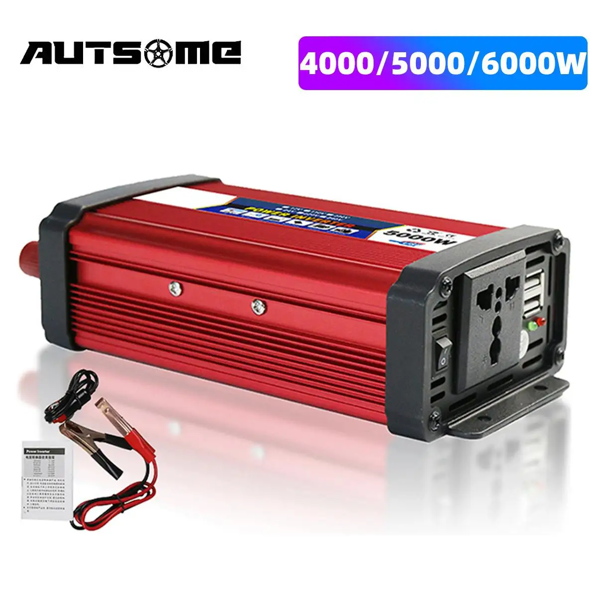 

4000W 5000W 6000W Modified Sine Wave Inverter DC 12V/24V To AC 110V/220V Voltage Transformer Power Converter USB Solar Inverter