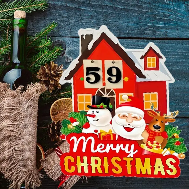 

Christmas Countdown Home Calendar Wooden Santa Ornament Calendar Multifunctional Funny Creative Advent Calendar For ChristmasDec