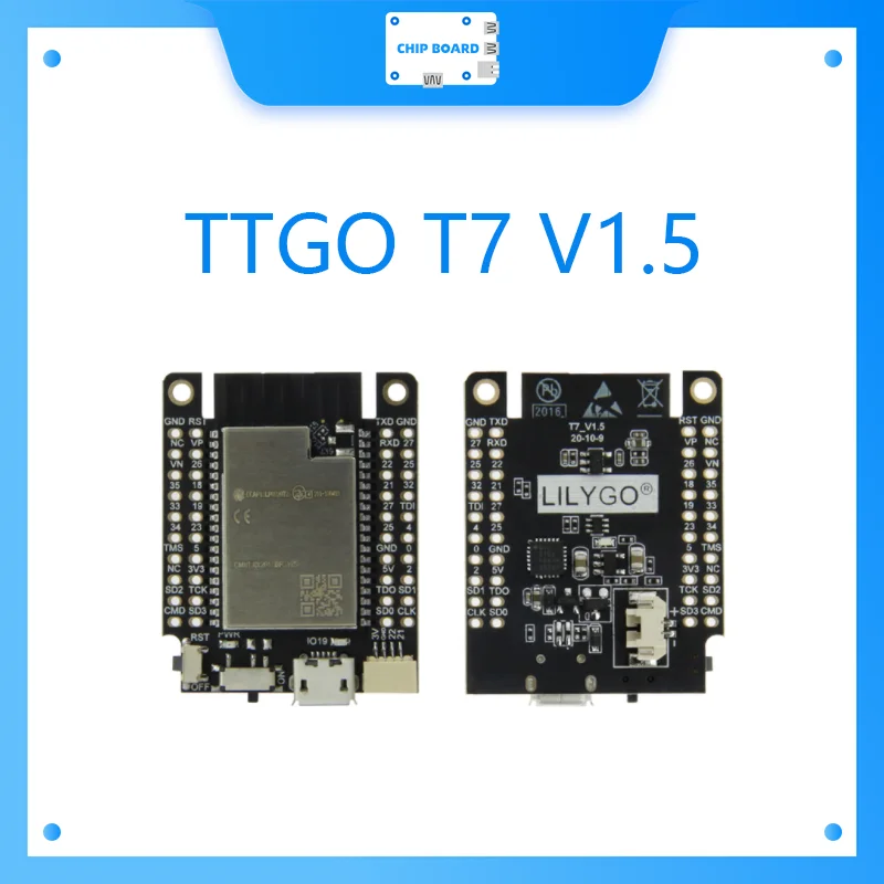 

LILYGO® TTGO T7 V1.5 Mini32 ESP32-WROVER-B PSRAM Wi-Fi Bluetooth Module Development Board