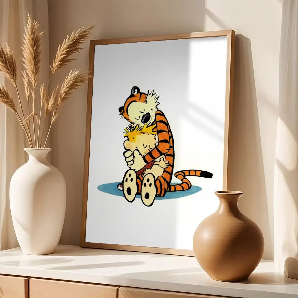 Фото Постеры-наклейки C-Calvin and H-Hobbes, HD-печать, самоклеящиеся, для спальни, гостиной, домашнего декора, современные настенные наклейки, подарок №4