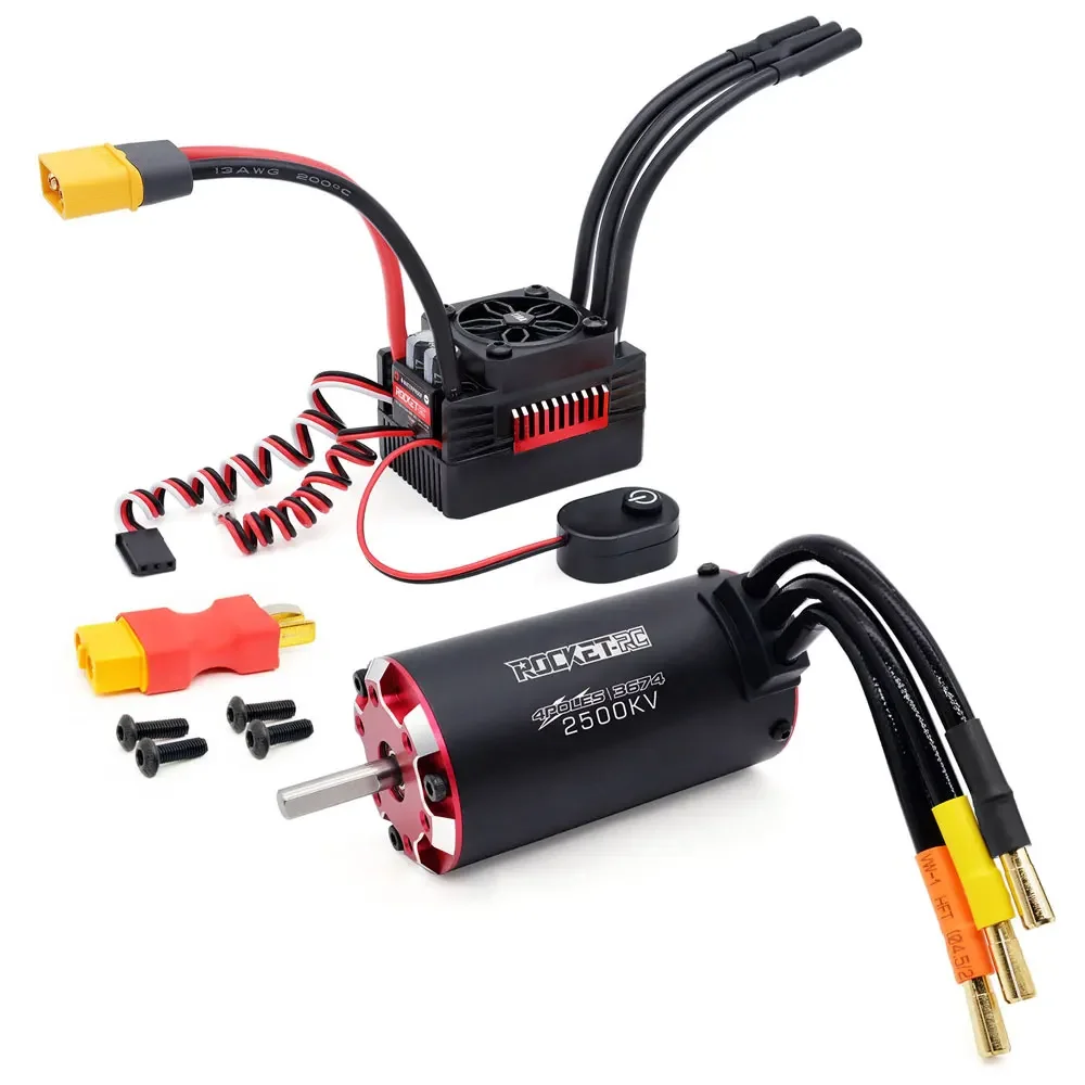 Фото Бесщеточный двигатель UniFlyROCKET RC Supersonic V2 3650 3660 3665 3670 3674 с датчиком температуры и комбо-контроллером ESC 60A/90A/110A для радиоуправляемых моделей 1/8 и 1/10 №3