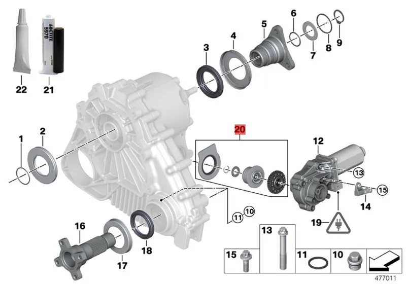 Чехол для трансферной коробки сервопривод Ремонтный комплект BMW X5 X6 E53 E70 E72 E83 E90 X3