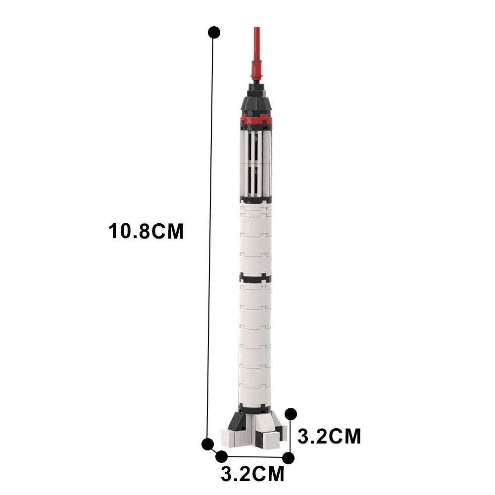 Фото MOC масштаб 1:110 Mercury Space Rocket Redstone, набор строительных блоков, исследование Вселенной, длинная марша, ракета, образовательный кирпич, детские игрушки №3