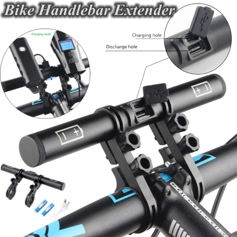 

Bike Handlebar Extender USB Charging Power Bank Bicycle Aluminum Alloy Bracket Clamp Extension Holder Rack Cycling Accessorie