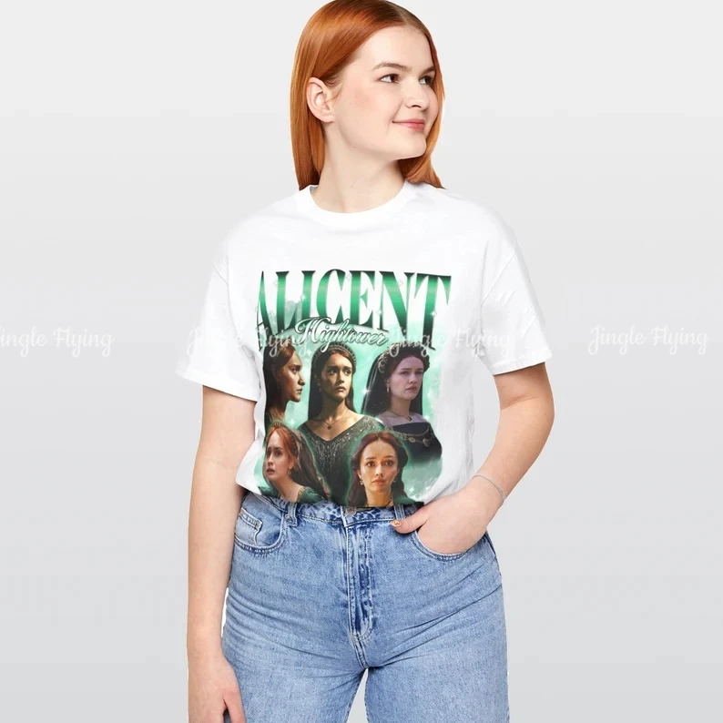 Рубашка House Of The Loong в стиле ретро футболка Alicent Hightower винтажная 90-х годов реп