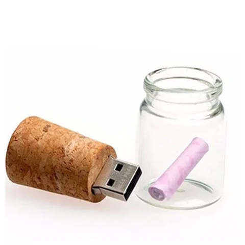 Флеш-накопитель USB 2.0 со стеклянной бутылкой, бесплатный индивидуальный логотип, ручки-накопители, подарки для свадебной фотографии, карта памяти 64 ГБ/32 ГБ/16 ГБ/8 ГБ/4G U-диск