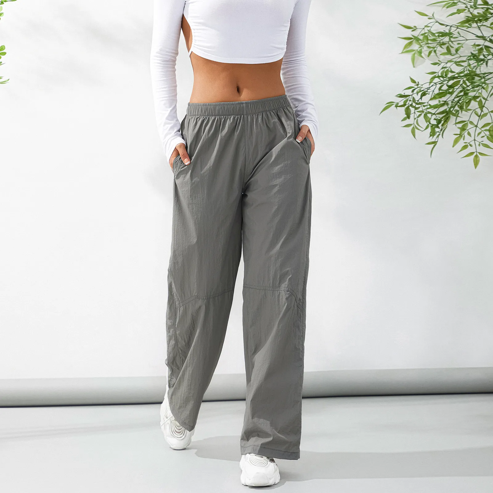 

Barggy Cargo Pants y2k Pockets Patched Low Waist Streetwear Sweatpants Women Vintage Harajuku Sporty Joggers for Autumn Spring