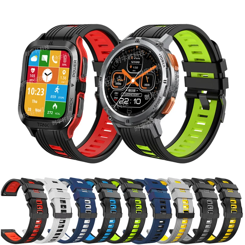 

For KOSPET TANK T2 Ultra / TANK M2 Smart Watch Strap Silicone Replacement Bracelet Men Correa Band Accessories