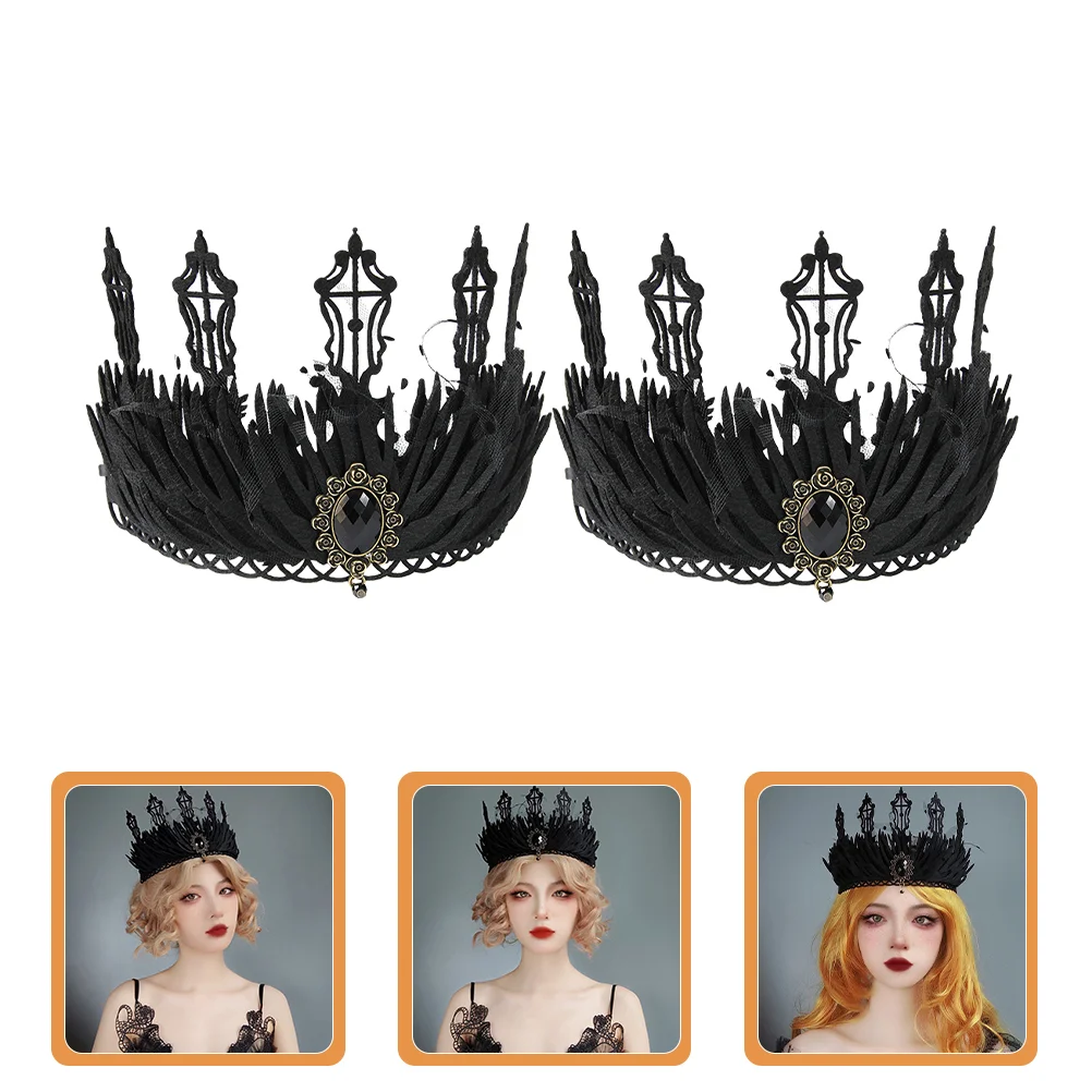 

2pcs Vintage Headband Gothic Tiara Headwear for Masquerade Cosplay