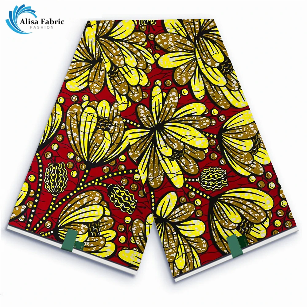 

Super Fabric 100% Original Ankara Wax Fabric African Wax Fabric Block Print Batik Dutch Fabric 6yards For Wedding Party VL-29