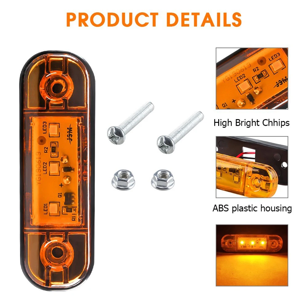 12 В 24 3-светодиодный водонепроницаемый вращающийся рабочий светильник