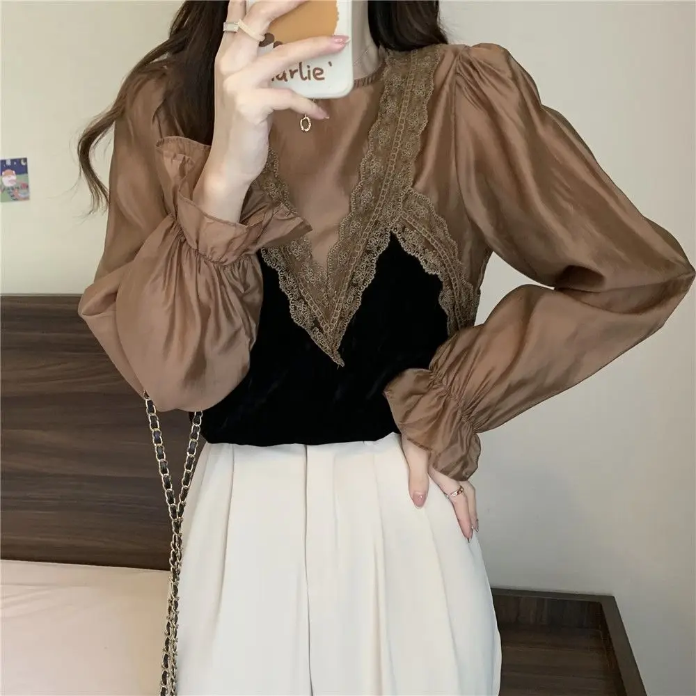 Женская одежда закрывающий живот искусственный двухсекционный топ с длинными