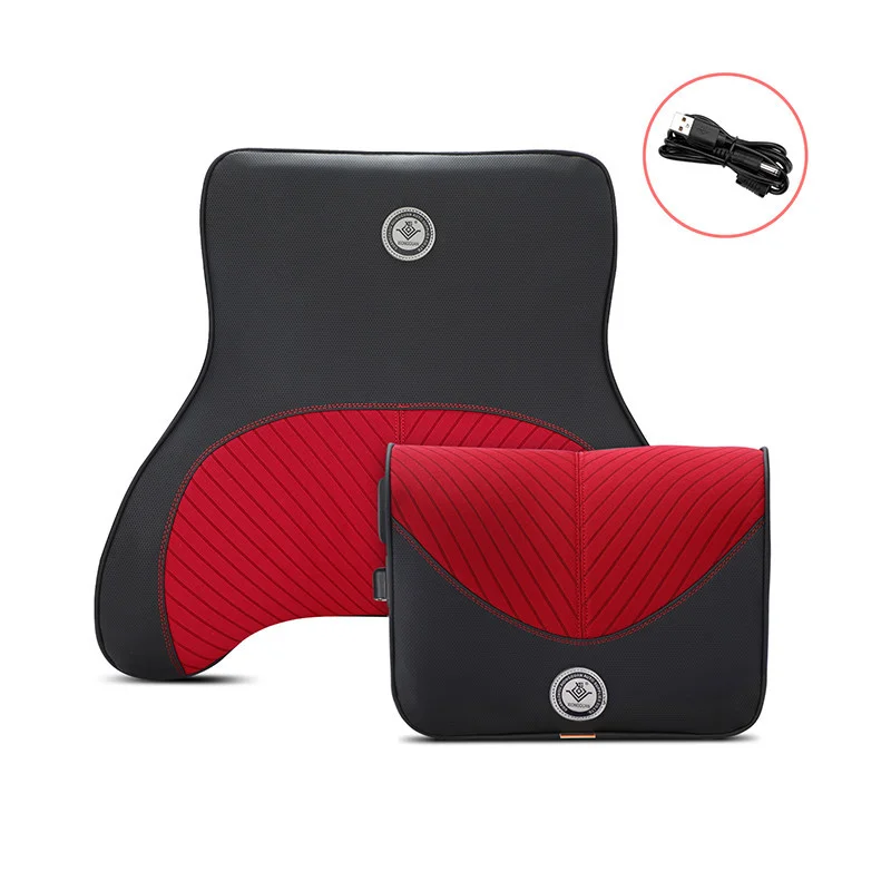 

Car Neck Massage Pillow Lumbar Support Cushion Auto Seat Travel Relax Head Waist Support Memory Foam Car Headrest Back Cushion