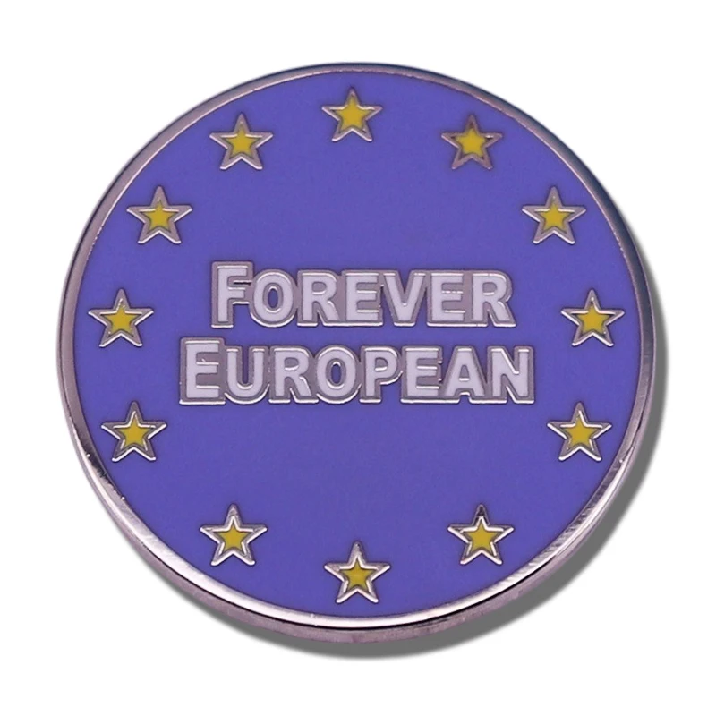

Forever European Cartoon Enamel Pin European Union Flag Badge Blue Brooch Jewelry Accessories Decorative Pins