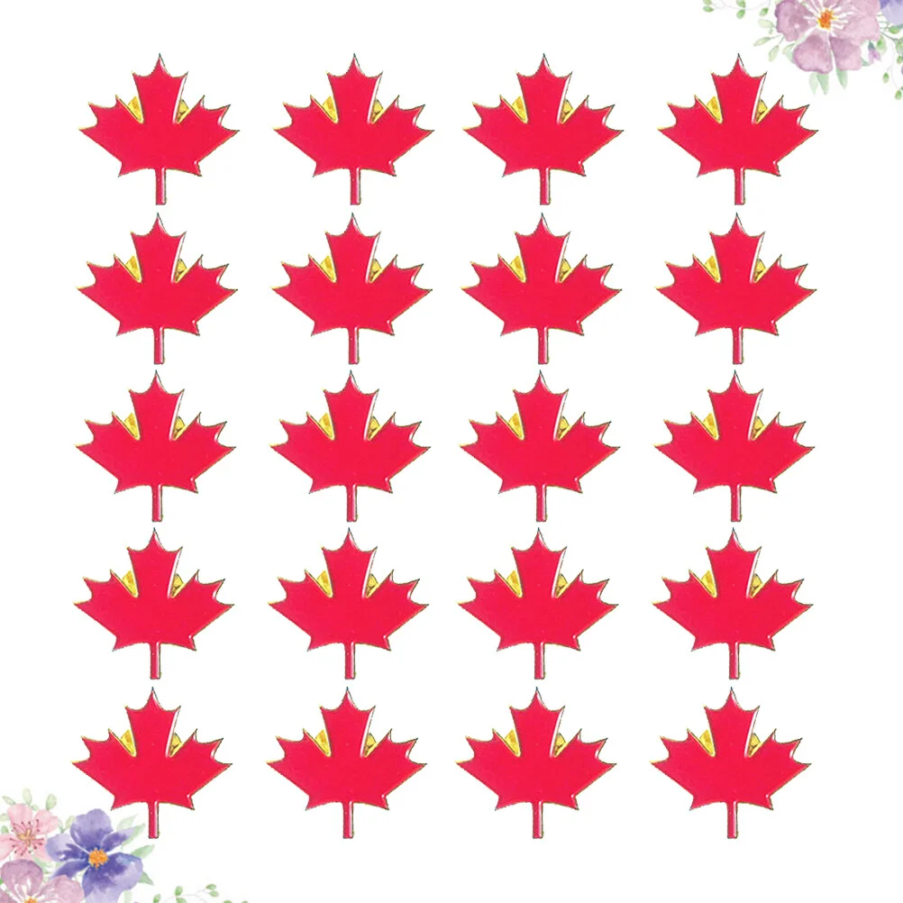 

20pcs Maple Leaf Brooches Metal Breastpins Clothes Decorative Badges Festival Brooch Gifts
