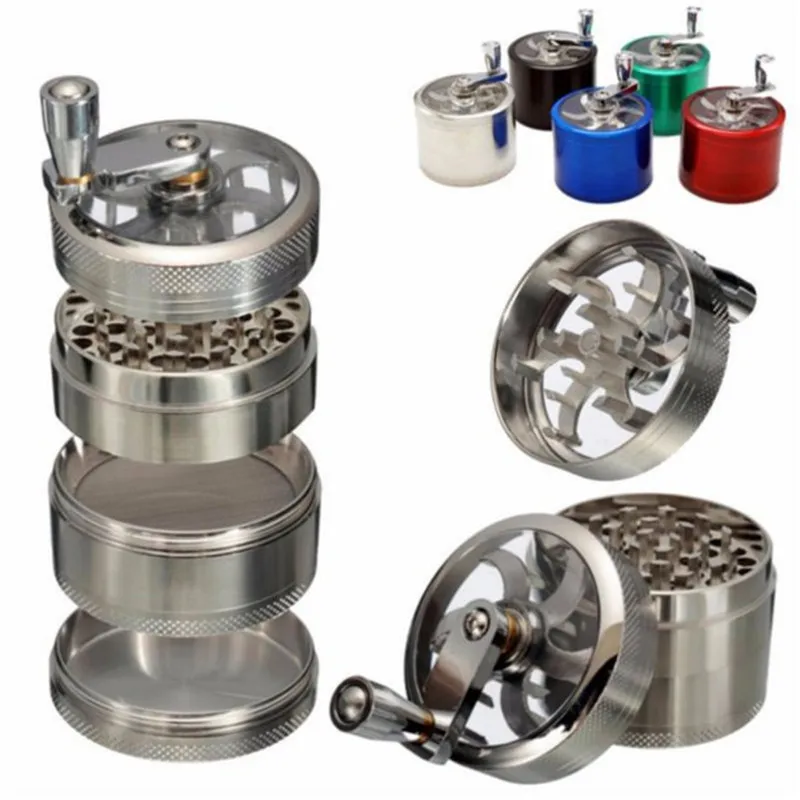 

4-Layer Zinc Alloy 40mm Herbal Crusher Tobacco Grinder Smoke Manual Kitchen Herb Metal Layer Grinders Spice Mill Accessories