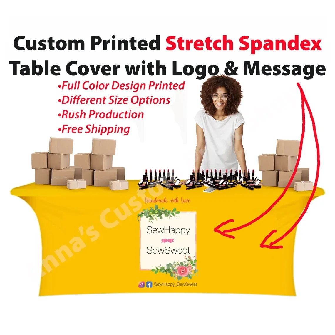 With Logo Or Brand Name For Event, Trade, And Craft Show Personalized Banquet Wedding