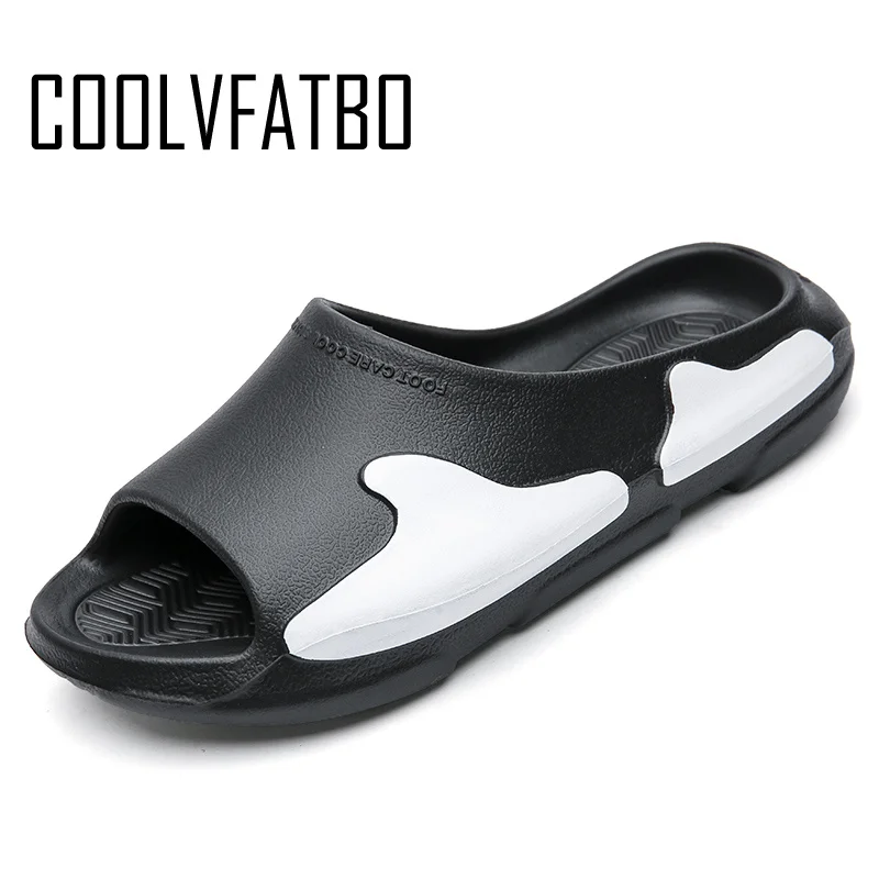 Мужские Пляжные шлепанцы COOLVFATBO повседневные сандалии на плоской подошве