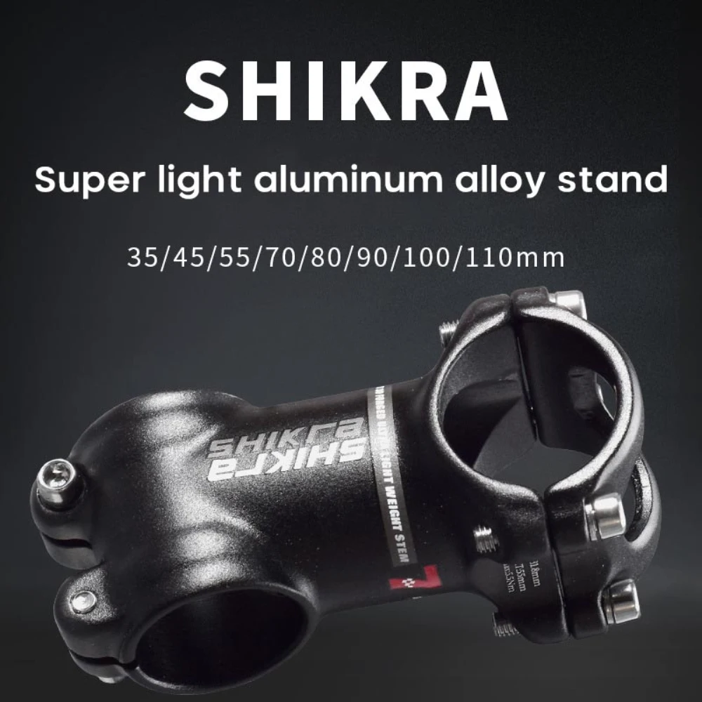 

SHIKRA Bicycle Stem MTB Power Handlebar 31.8mm*35/45/55/65/70/80/90/100/110mm 7 Degree Mountain Bike Short Stem Bicycle Parts