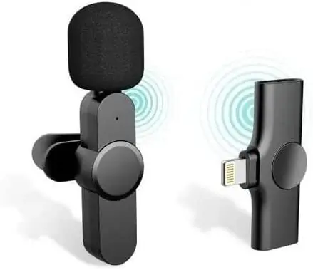 

Microfone Lapela Wireless Sem Fio Compativel com iPhone iPad entrada Lightning