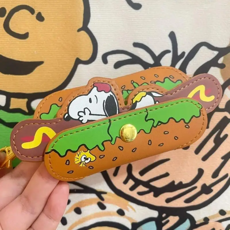 Анимационные фильмы Snoopy Kawaii аниме Miniso сумка для ключей из ПУ мини Компактная и
