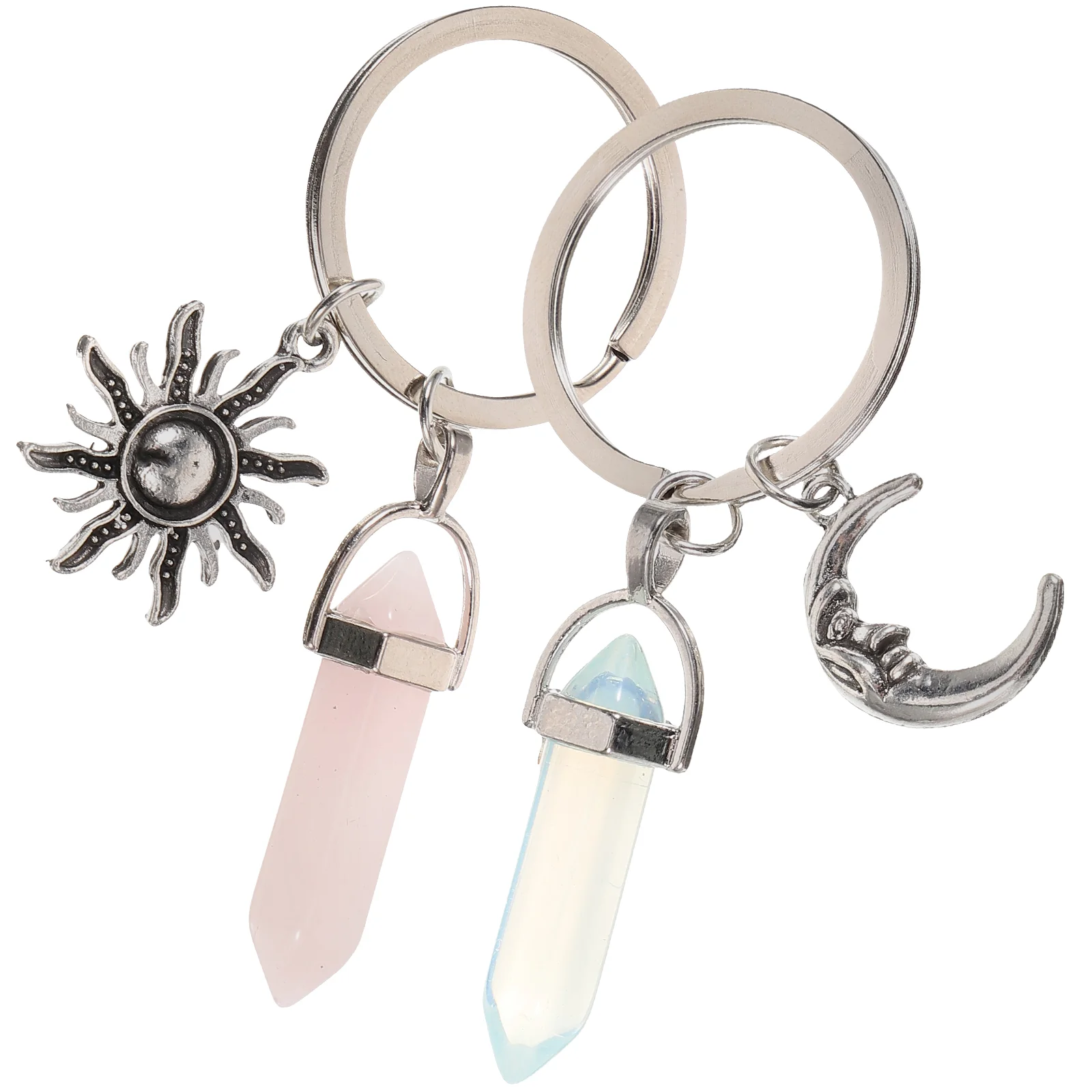 2 шт. парные брелоки кольцо с лунным камнем декоративная сумочка оригинальная
