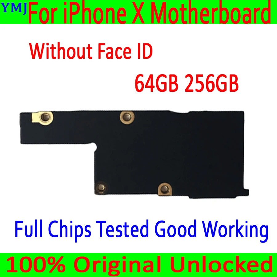 

Replace For iphone X Motherboard With/No Face ID 100% Original Unlocked Full Chips Tested Logic board Support update & LTE 4G