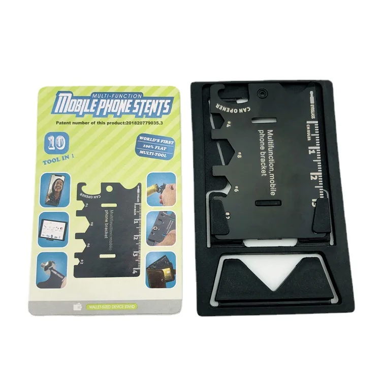 

Outdoor camping tool card multi-function mobile phone bracket screwdriver wrench card knife pocket tool